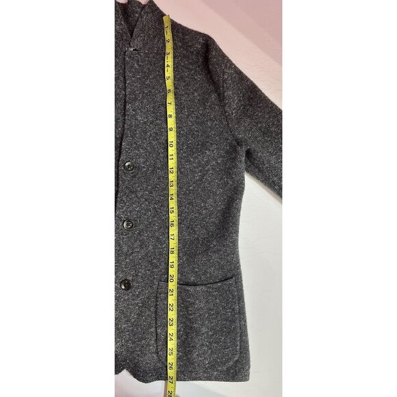 Club Monaco Women Lamb Wool sweater small open front buttons gray pockets - Picture 7 of 7